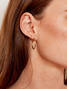 Gold Oval Hoop Earring, medium
