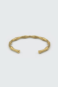 Gold Bamboo Open Cuff bracelet