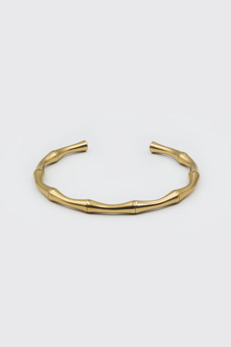 Gold Bamboo Open Cuff bracelet