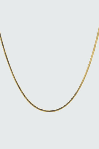 Herringbone Curved Chain Gold Necklace