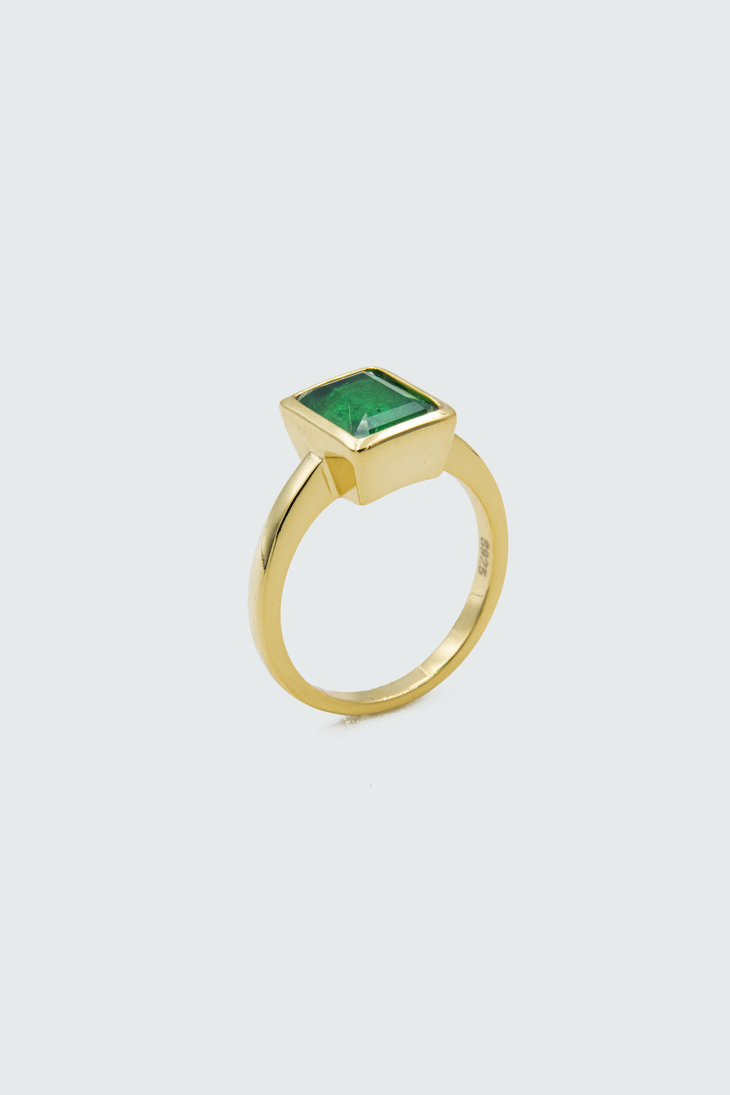 Emerald Green Stone Gold Ring