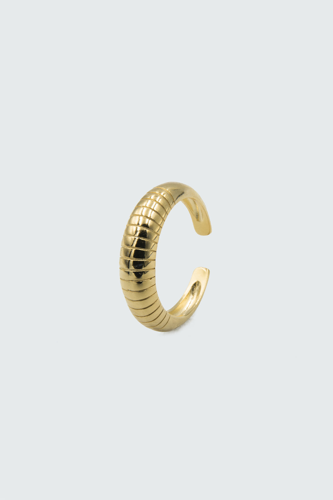 Gold Grooved Dome Shaped Ring