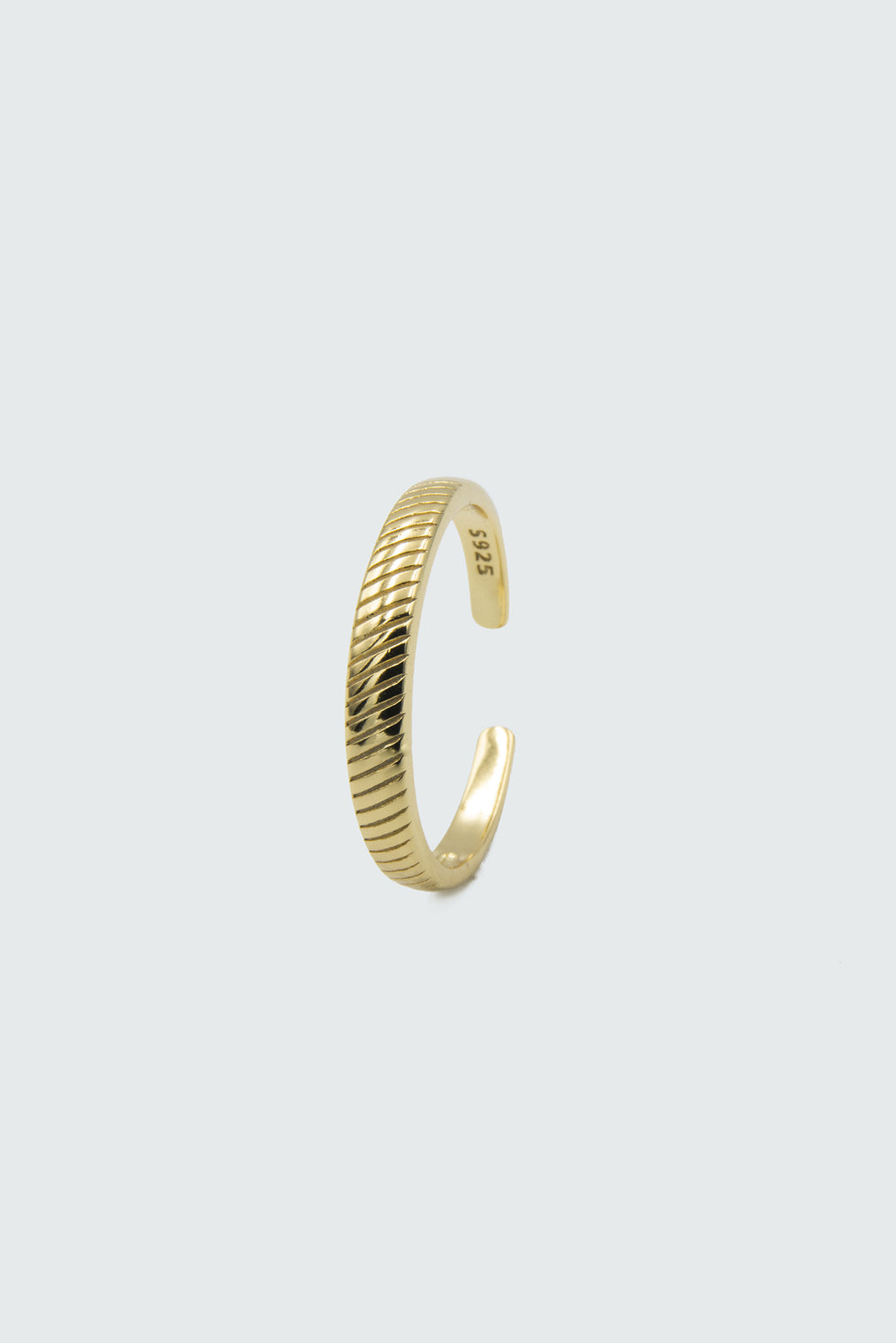 Diagonal Grooved Vintage Dainty Gold Ring