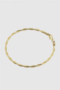 Braided twist gold bracelet