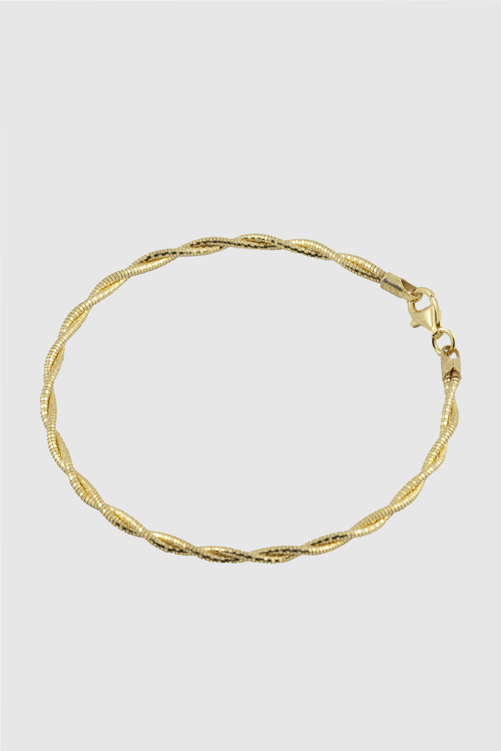 Braided twist gold bracelet