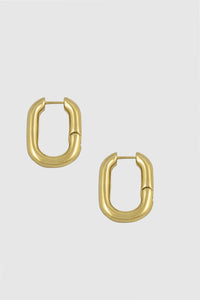 Oval Link Gold Earrings, medium
