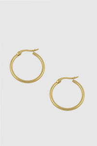 Gold Oval Hoop Earring, medium