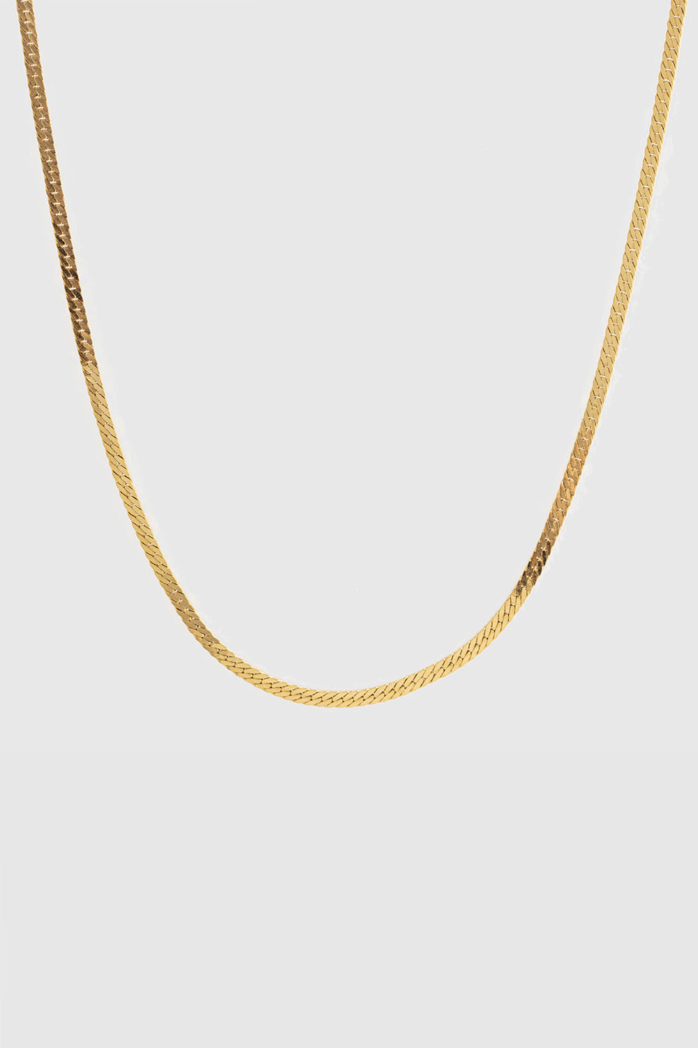 Herringbone Chain Gold Necklace