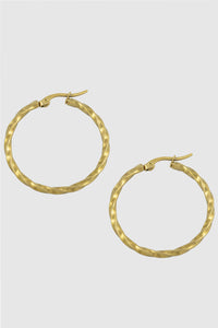 Twisted Gold Hoop Earrings, medium