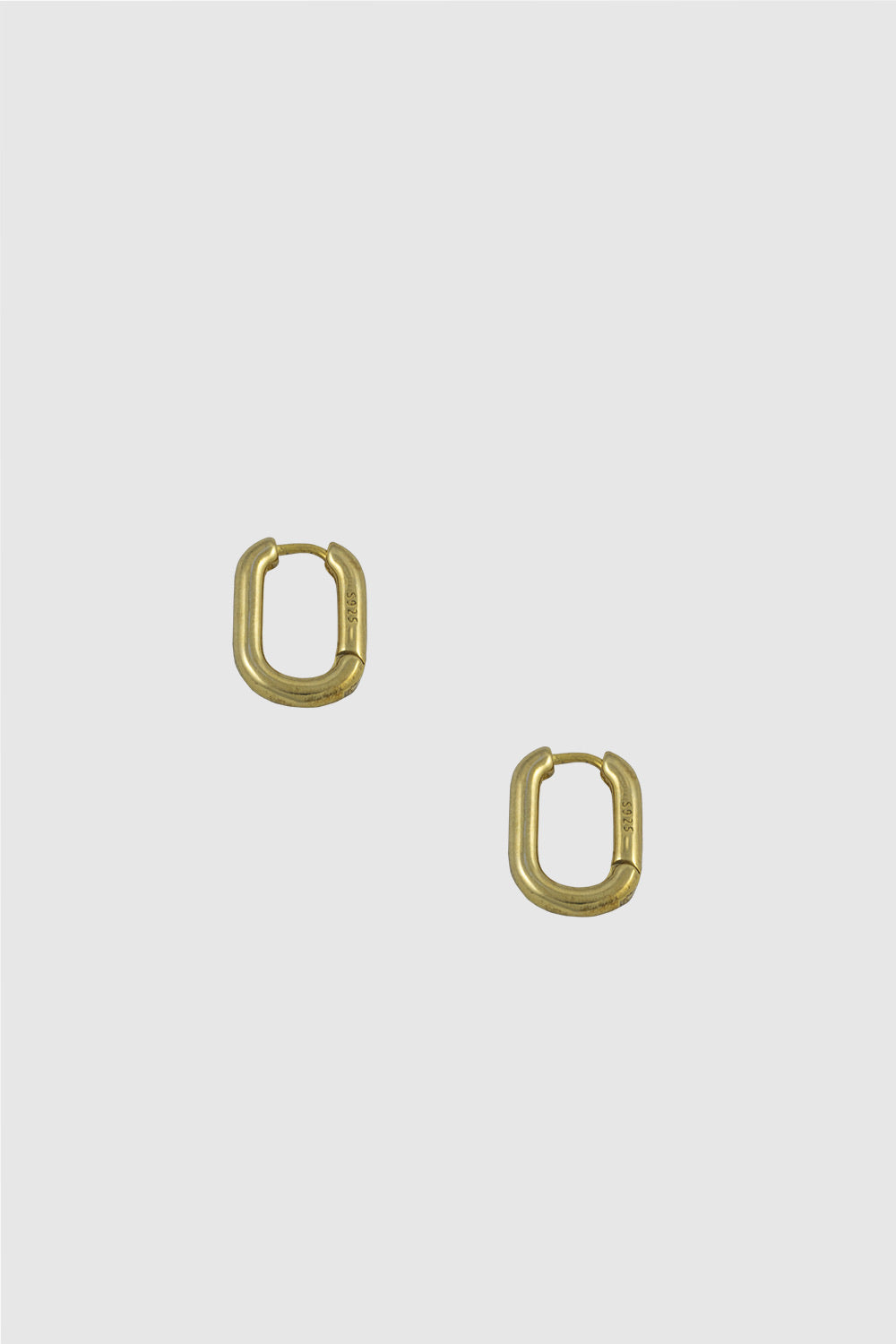 Mini Oval Link Gold Earrings